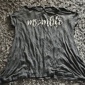 Charcoal 'Mom Life' Women's Tee